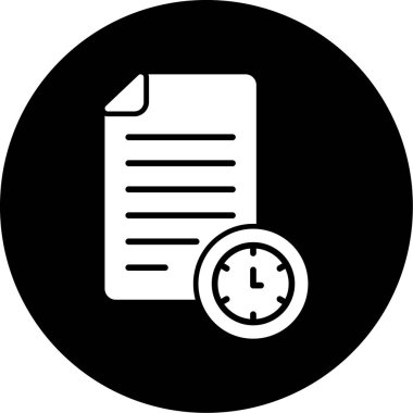 Bir saat simgesinin vektör illüstrasyonu