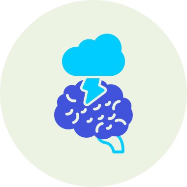 Şimşek simgesi vektör illüstrasyonlu bulut