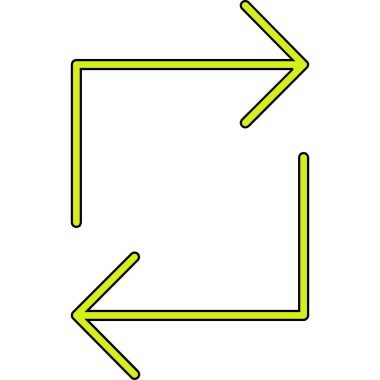 Okun sarı ve siyah ikonunun vektör çizimi