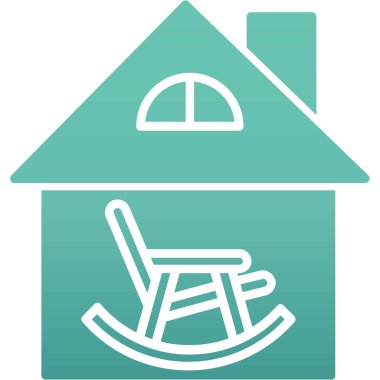 Mavi ve beyaz bir ikonun vektör illüstrasyonu