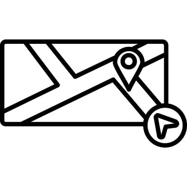 Konum iğnesi vektör illüstrasyonlu zarf