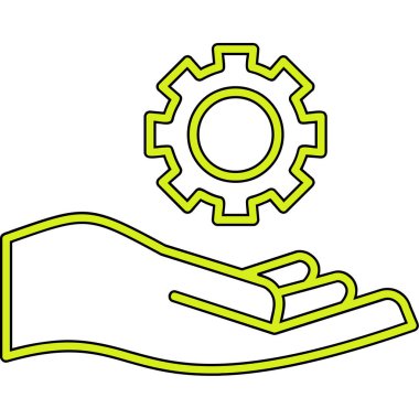 Bir vites simgesini tutan el.