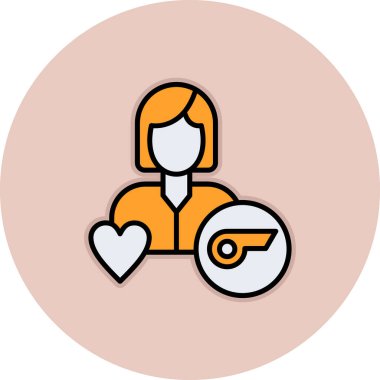 Kalp simgesi tutan bir kadının vektör çizimi