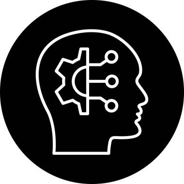 Beyin. Web simgesi basit illüstrasyon