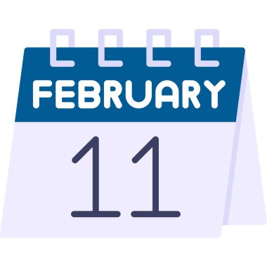 19 Şubat ikonlu takvim, vektör illüstrasyon tasarımı.