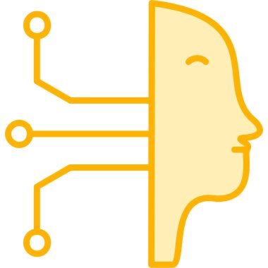 İnsan kafa simgesi vektör illüstrasyonu