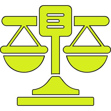Adalet dengesi ikonu. özet adalet dengesi vektör rengi izole