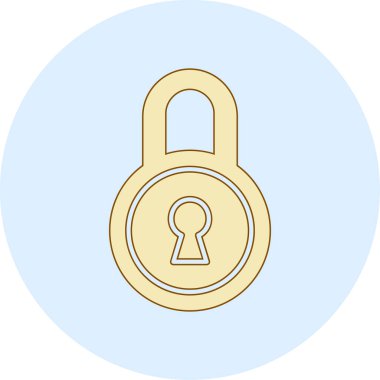 Kilit simgesi. Web için kilit vektör simgelerinin düz çizimi