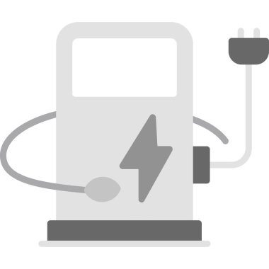 Pil güç simgesi gri arkaplanda izole edilmiş modaya uygun düz bir şekilde. Web sitenizin tasarımı için pil sembolü, logo, uygulama, ui. vektör illüstrasyonu