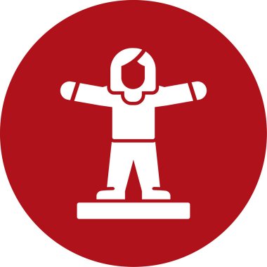 Kırmızı zilli bir adam figürü. vektör illüstrasyonu.