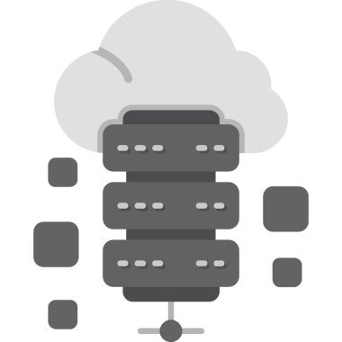 veri bulut sunucusu simgesi, vektör illüstrasyonu. bulut hesaplama kavramı