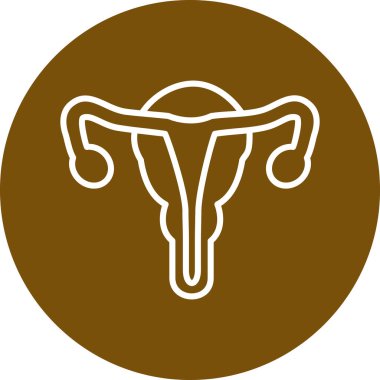 Rahim dişi ikonu. Web için kadın uterus vektör simgelerinin özet çizimi