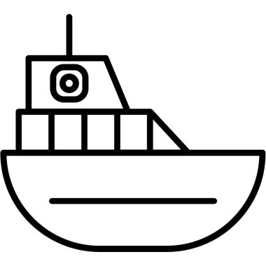 Gemi. Web simgesi basit illüstrasyon