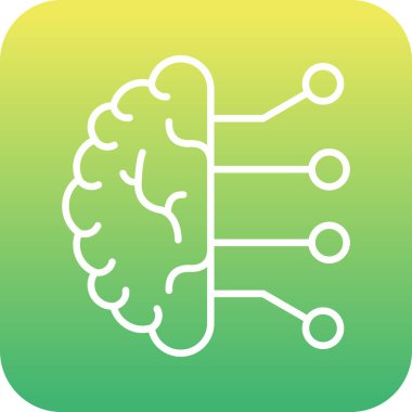 beyin ikonu vektör illüstrasyonu