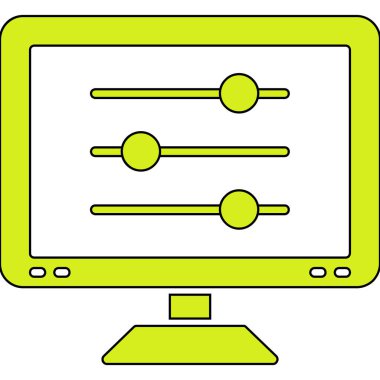 bilgisayar ekranı simgesi. Web için dizüstü bilgisayar vektör simgelerinin basit çizimi