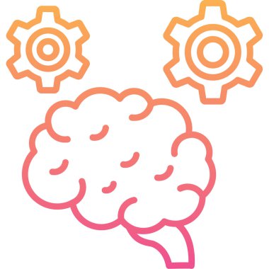 Beyin. Web simgesi basit illüstrasyon