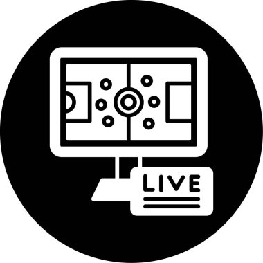 canlı yayın simgesi, basit vektör illüstrasyonu