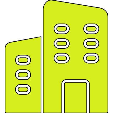 Bina. Web simgesi basit illüstrasyon