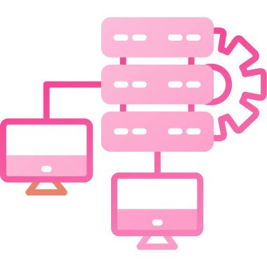 Sunucu. Web simgesi basit illüstrasyon