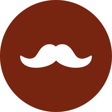 Bıyık vektör simgesi. bu düz simge beyaz arkaplan üzerinde kahverengi renk ile çizilir.