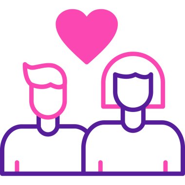 Bir çift. Web simgesi basit illüstrasyon