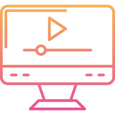 Video oynatıcı ikon vektör illüstrasyonu