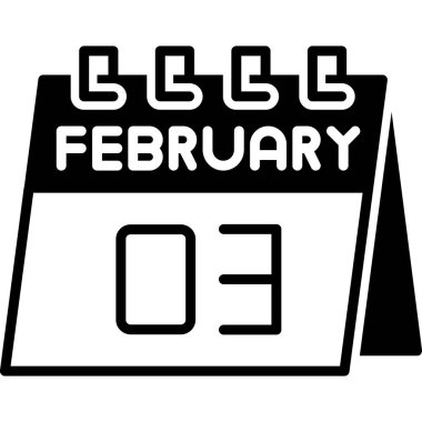 Şubat Glyph vektörü Simge Tasarımı