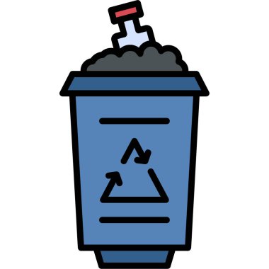 Geri dönüşüm kutusu simgesi. beyaz arkaplanda izole edilmiş çöp kutusu ikonu rengi