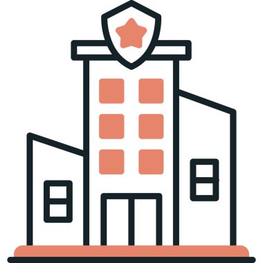 Bina. Web simgesi basit illüstrasyon