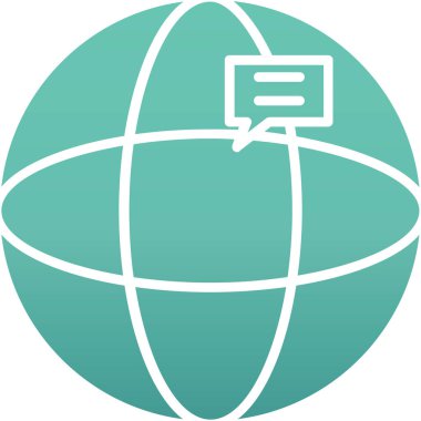 Konum vektör çizgisi simgesine sahip eşsiz bir küre