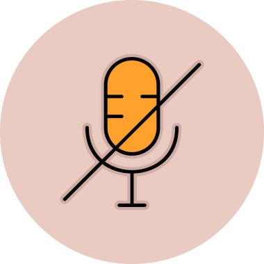 Mikrofon. Web simgesi basit illüstrasyon