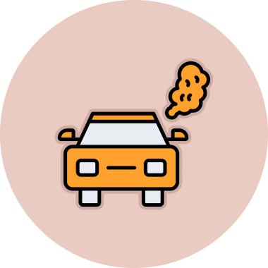 Bir araba simgesinin vektör illüstrasyonu