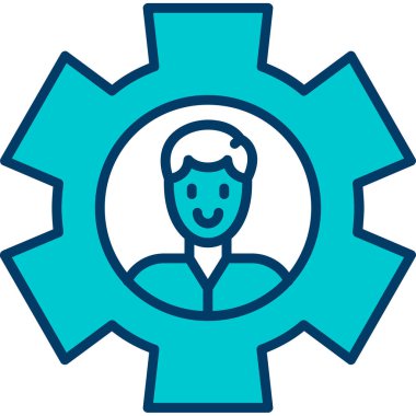 iş yönetimi düz simgesi, vektör illüstrasyonu