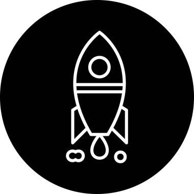 roket ikonu vektör illüstrasyonu
