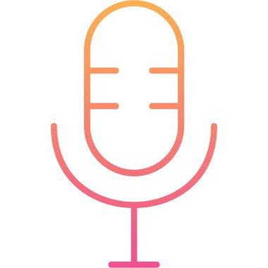 Mikrofon. Web simgesi basit illüstrasyon