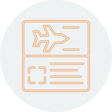 Uçuş Bilet simgesi, vektör illüstrasyonu