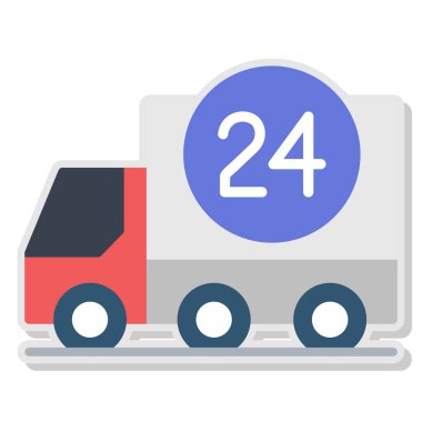 dağıtım vektörü renk düz simgesi