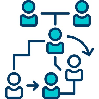 Doldurulmuş ana hatlar biçiminde sosyal medya ağ simgesi
