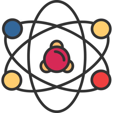 Bilim dalında atom bilimi ikonu - araştırma kategorisi