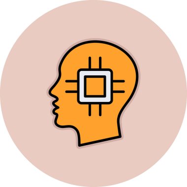 İnsan kafası simgesinin vektör illüstrasyonu