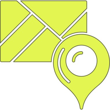 Harita simgesi, basit vektör illüstrasyonu