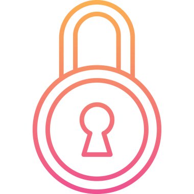 Kilit. Web simgesi basit illüstrasyon