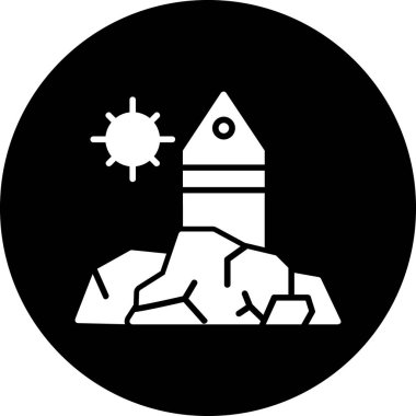 Roket modern simgesinin vektör illüstrasyonu