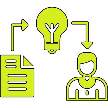 fikir ve yenilik simgesi seti, özet biçimi