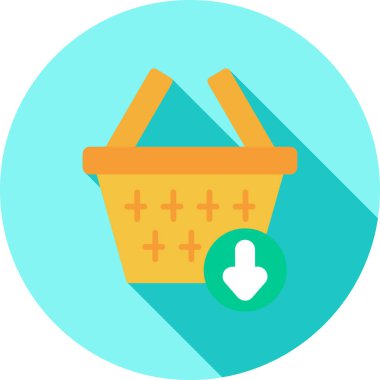 Sepet alışveriş simgesi vektör düz tasarımı