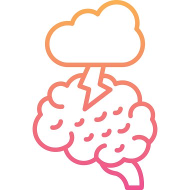 beyin ikonu vektör illüstrasyonu