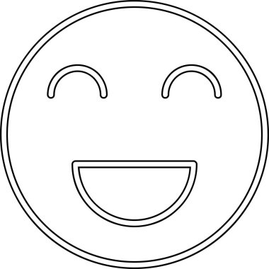 yüz gülümseme simgesi, vektör illüstrasyonu