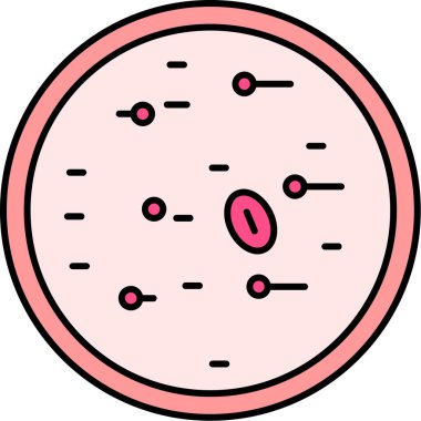 bakteri simgesi renk dış hat vektörü
