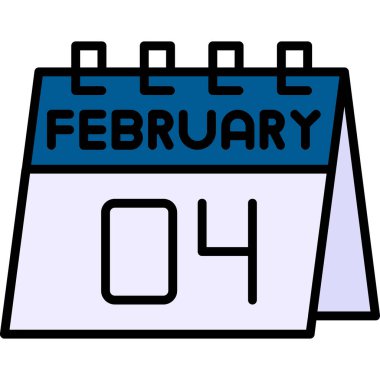 Şubat 25 Düz stil vektör çizimi.