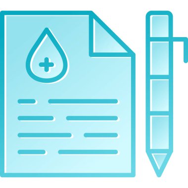 Kan damlası tıbbî simgesi ana hatlarıyla doldurulmuş